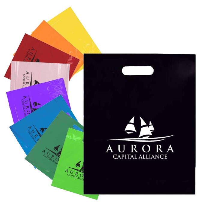9 X 12 Printed Plastic Fold Over Cut Bag