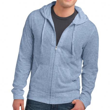 Promotional Young Mens Lightweight Jersey Full-Zip Hoodie | SilkLetter