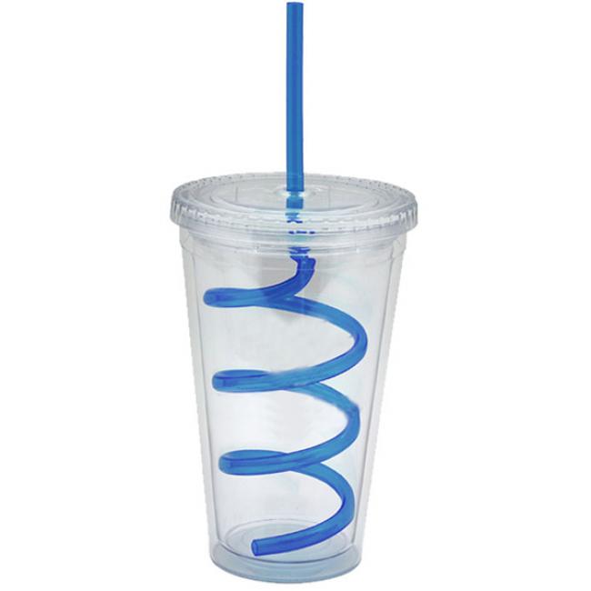 Acylic Tumbler With Swirly Straw SilkLetter