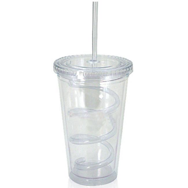 Acylic Tumbler With Swirly Straw SilkLetter